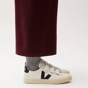 Veja Cream and Black Velcro Sneakers